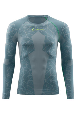Baselayer Cube Race Be Cool L/S (10584, Cube, grey/green, M)