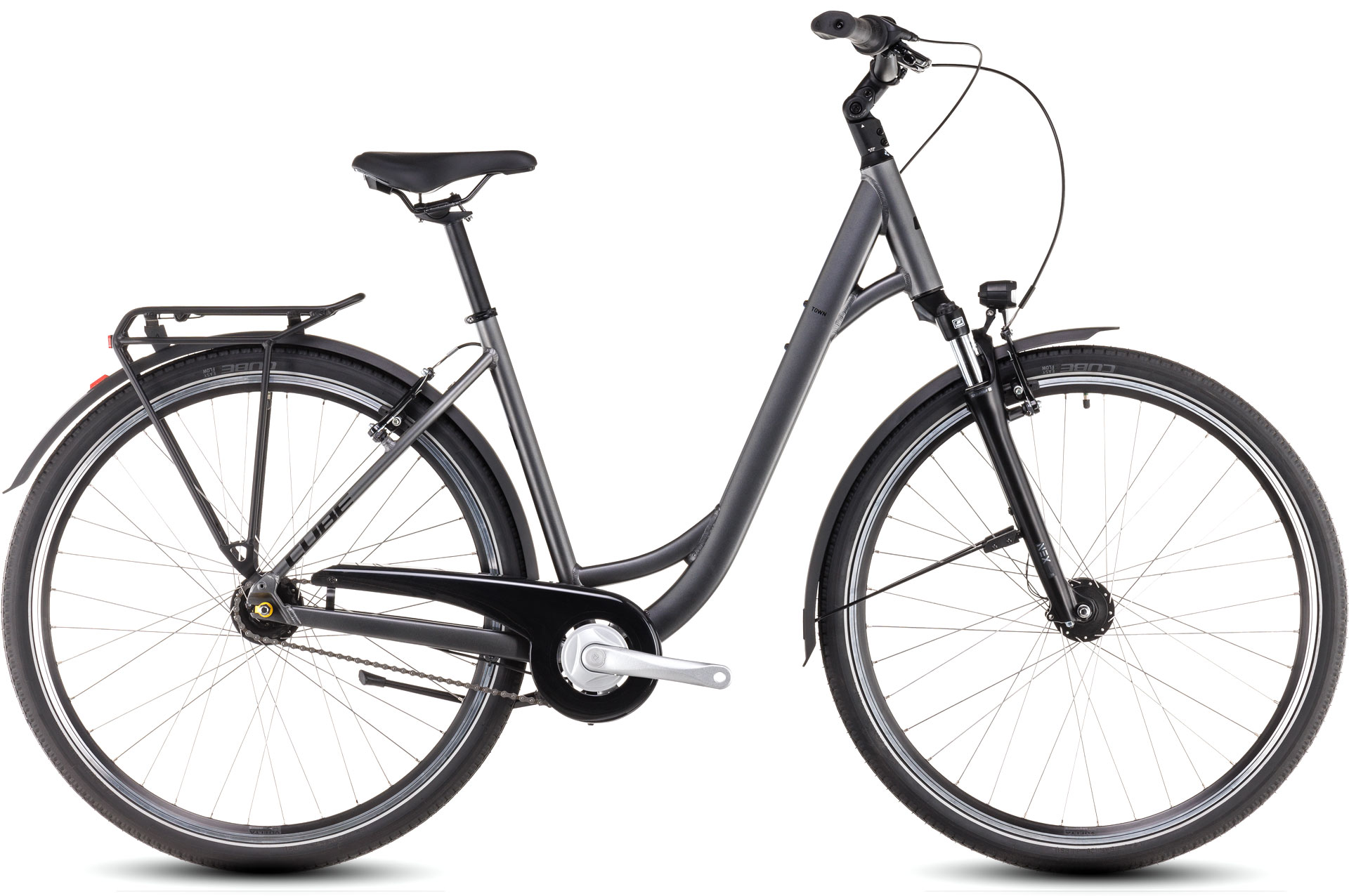 Velosiped Cube Town ONE (863100, grey/black, 45 easy entry/ XS)