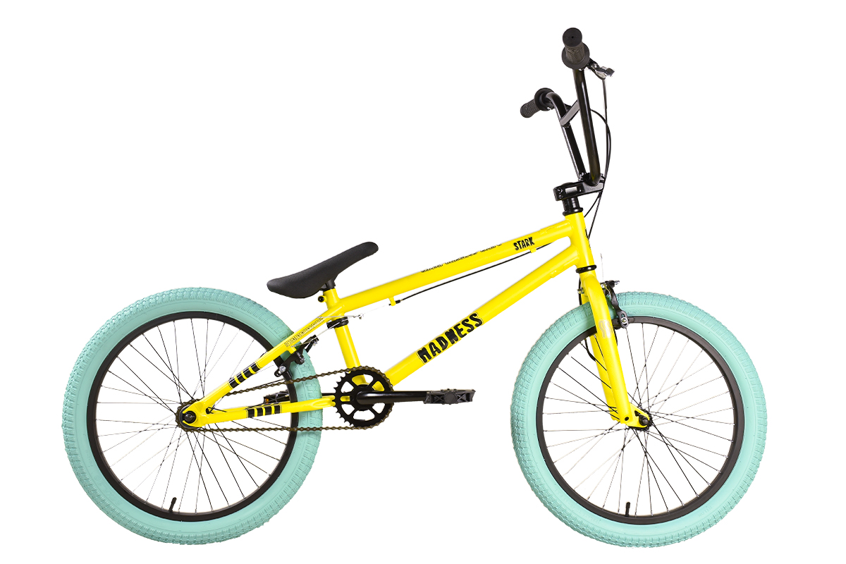 Velosiped Stark Madness BMX 1 (HQ-0014343, yellow/black/azure, 20")