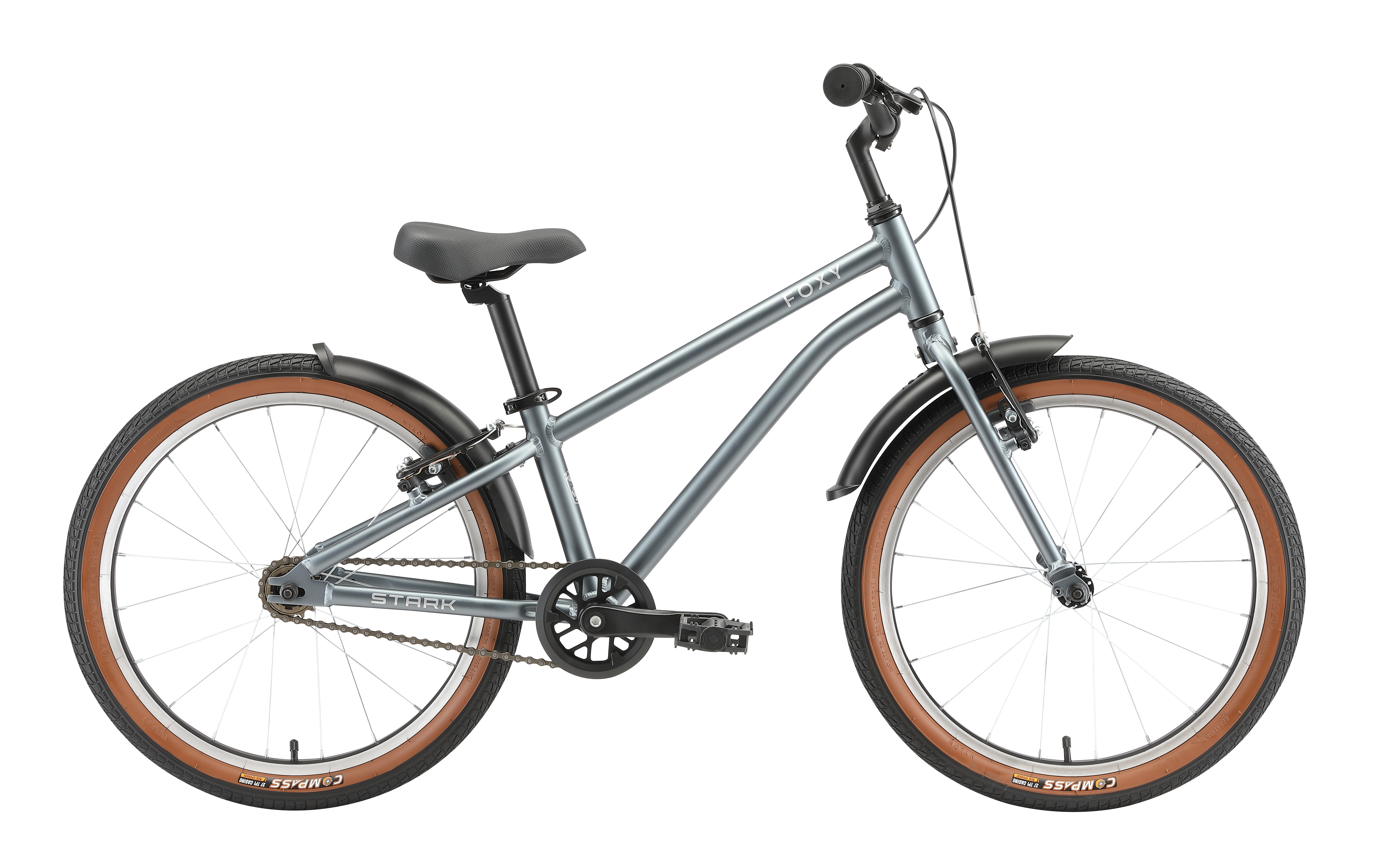Velosiped Stark Foxy 20 (HQ-0020854, matt grey/silver, 20")