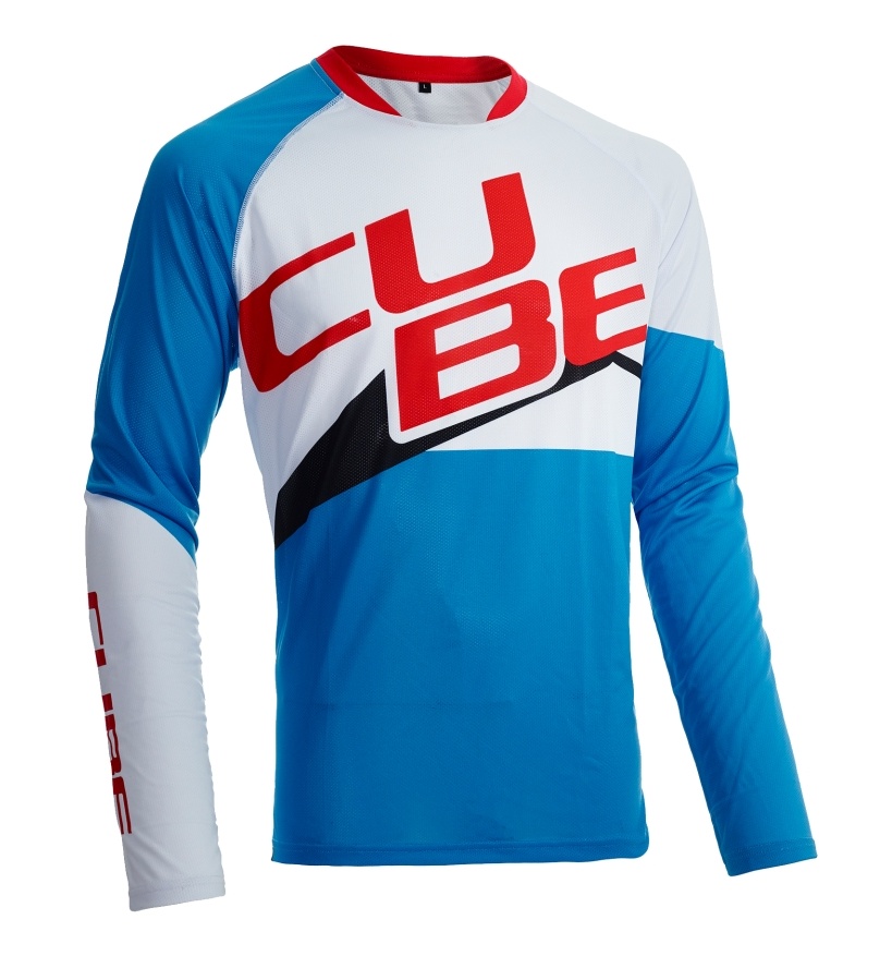 Jersey Cube Action Roundneck Pilot L/S (10675, Cube, white/blue, S)